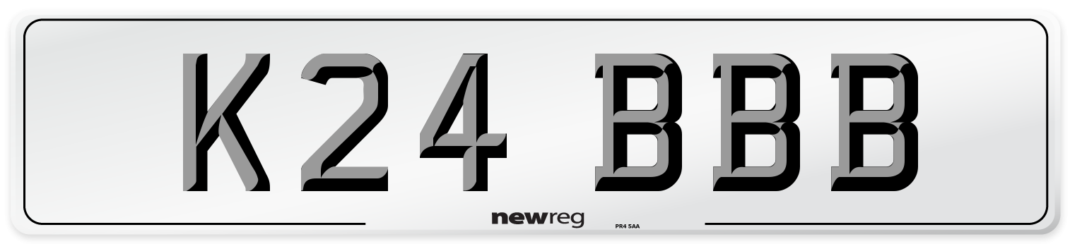 K24 BBB Number Plate from New Reg